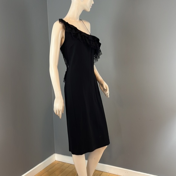 NWT Adam Lippes Black Lace Asymmetrical dress Sz 6 - Picture 12 of 16